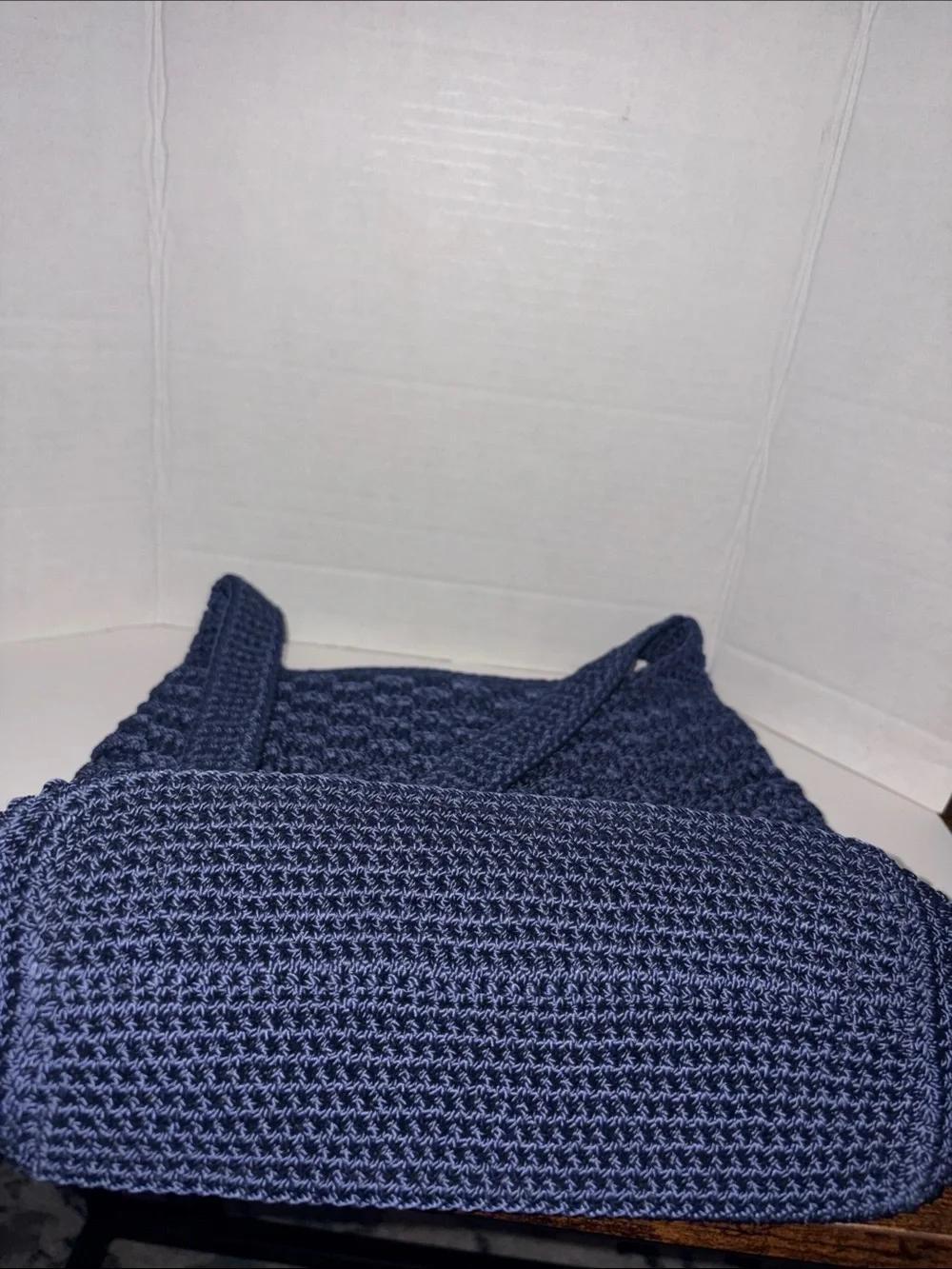Tha Sak Navy Crochet Shoulder Bag - Stylish Everyday Tote